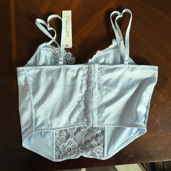 NWT Papermoon Letty Lace Corset Top Lace Bustier Y2K Coquette Blue Size Medium - Picture 3 of 5